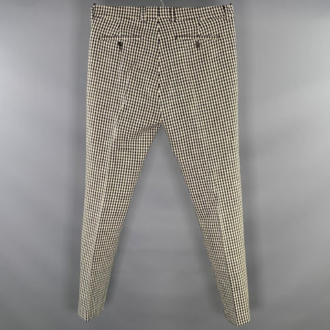 AMI by ALEXANDRE MATTIUSSI Size 34 Black White Wool Houndstooth Dress Pants