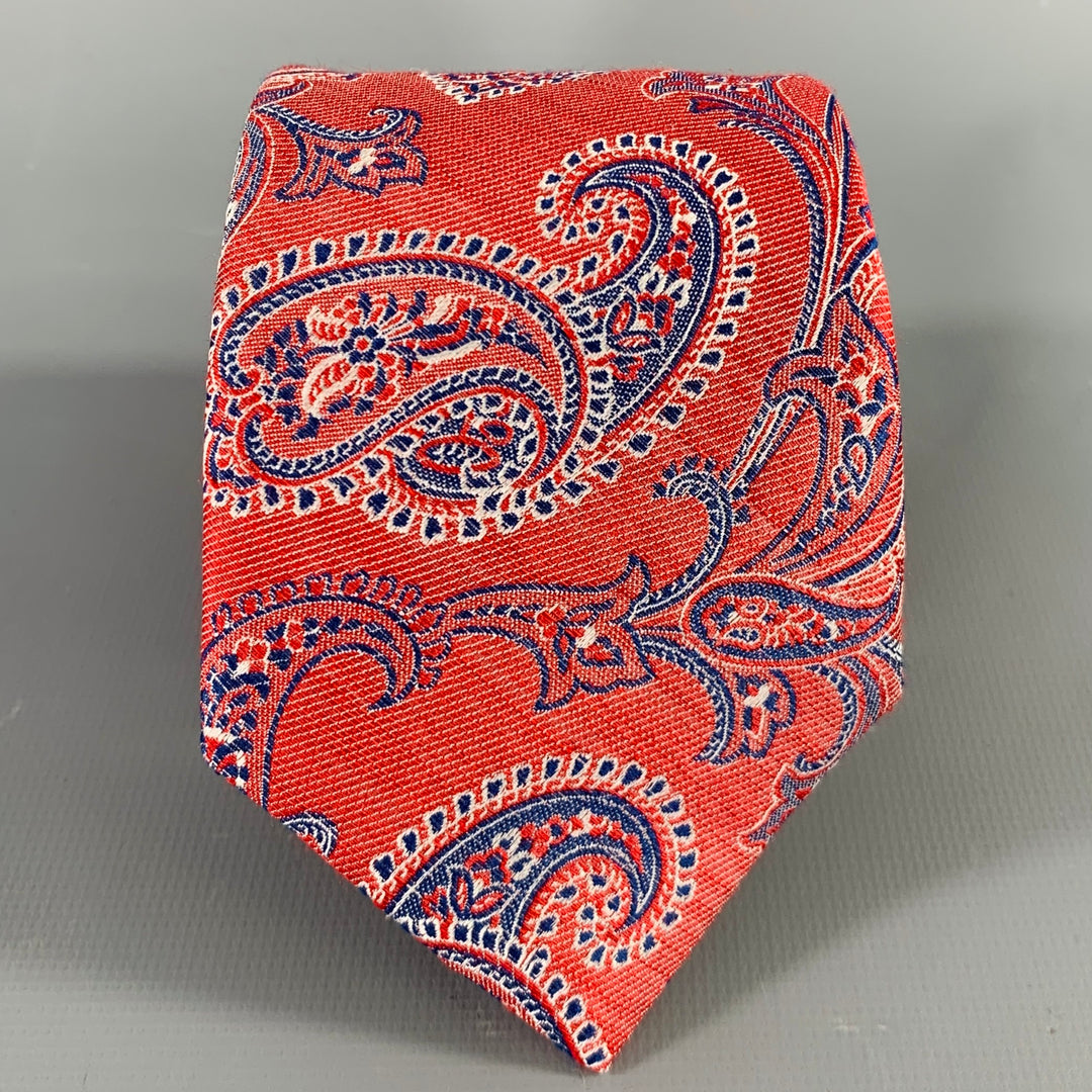 HOUSE OF GENTLEMAN Red Blue White Paisley Tie