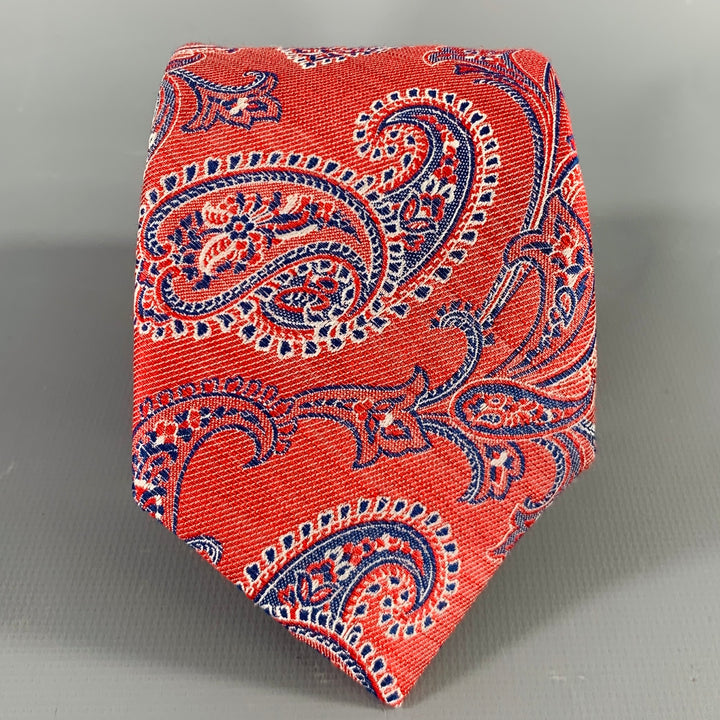 HOUSE OF GENTLEMAN Red Blue White Paisley Tie