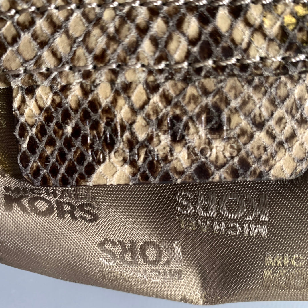 MICHAEL KORS Tan Brown Snakeskin Clutch Bags