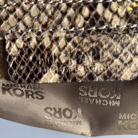 MICHAEL KORS Tan Brown Snakeskin Clutch Bags