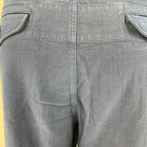 GUCCI Size XL Navy Cotton Large Pockets Drawstring Casual Pants