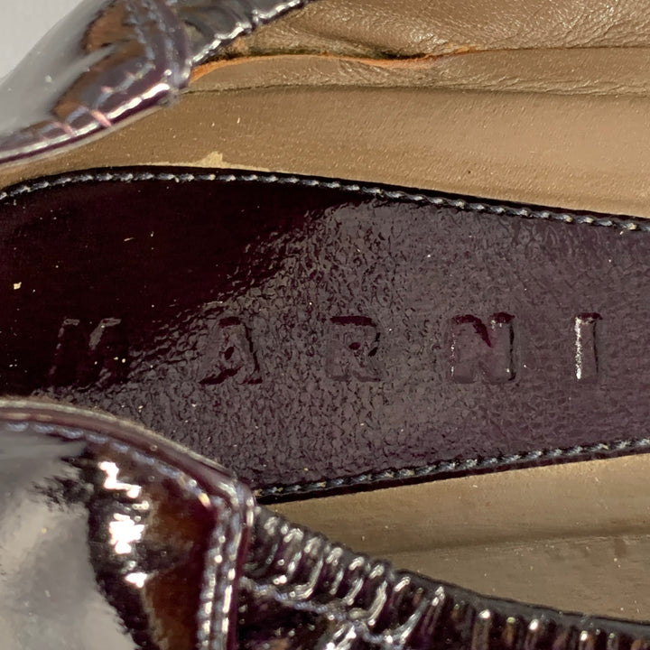 MARNI Size 9.5 Vernice Purple Patent Leather Ballet Flats