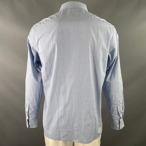 JOHN VARVATOS * U.S.A. Size XL Blue Stripe Cotton Blend Long Sleeve Shirt