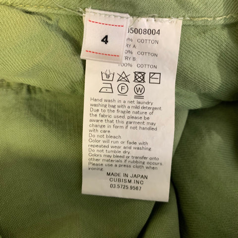 VISVIM Size XL Green Distressed Cotton Button Fly Casual Pants