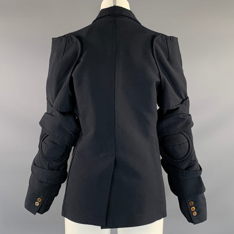 COMME des GARCONS AD2016 Size M Navy Polyester Notch Lapel Jacket  Blazer