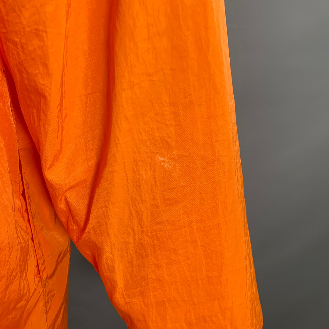 FRANKIE SHOP Size L Orange Polyester Button Down Collar Oversized Long Sleeve Shirt
