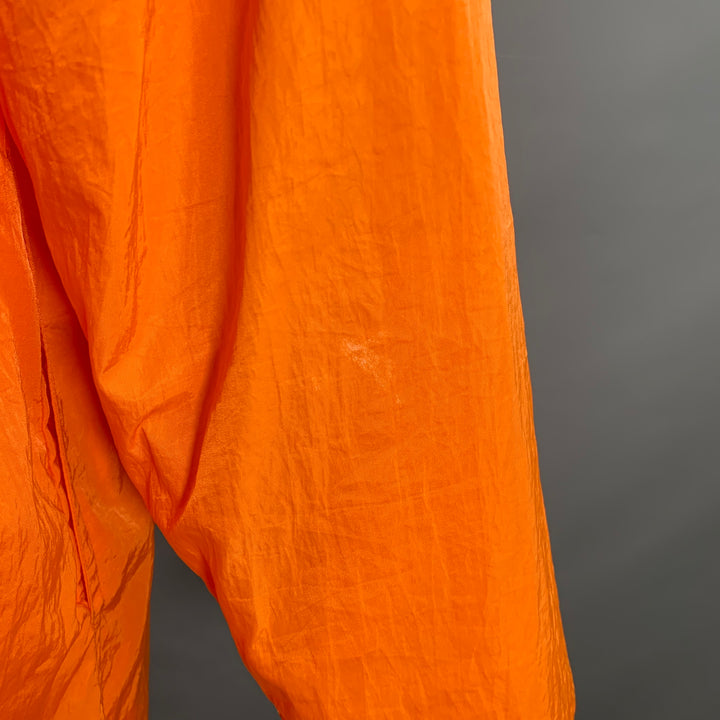 FRANKIE SHOP Size L Orange Polyester Button Down Collar Oversized Long Sleeve Shirt
