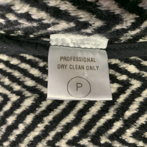 BILLY REID Size L Grey Black Wool Cotton Herringbone Belted Jacket