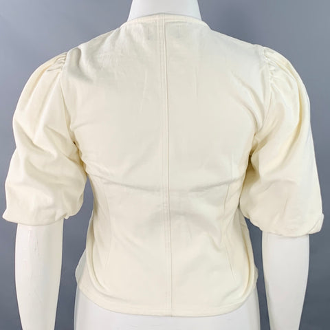 PIECES Size L Cream Cotton Twill Snaps Cape