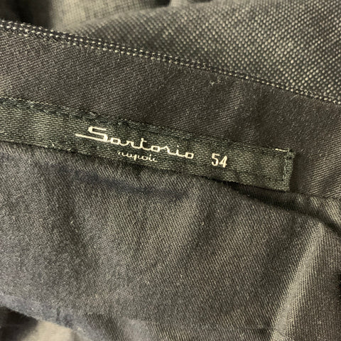 SARTORIO Chest Size 44 Grey White Speckled Wool Double Breasted Suit
