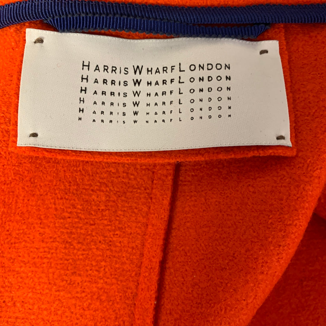HARRIS WHARF LONDON Size M Orange Wool Textured Double Breasted Jacket