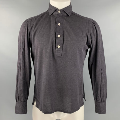 FIORENZO Taille S Polo à manches longues en coton uni gris
