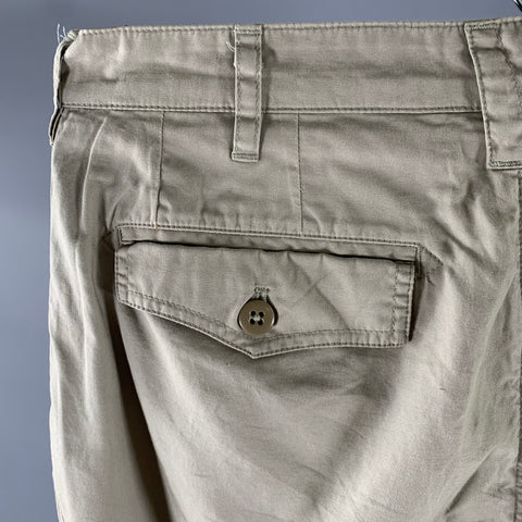 MONITALY Size 34 Khaki Cotton Casual Pants