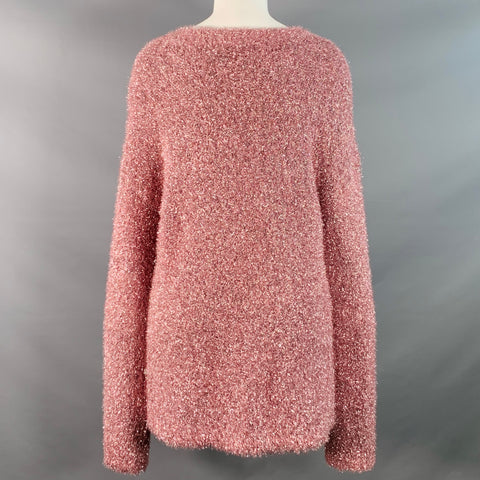 SIES MARJAN Size S Pink Polyamide Blend Metallic Crew Neck Pullover