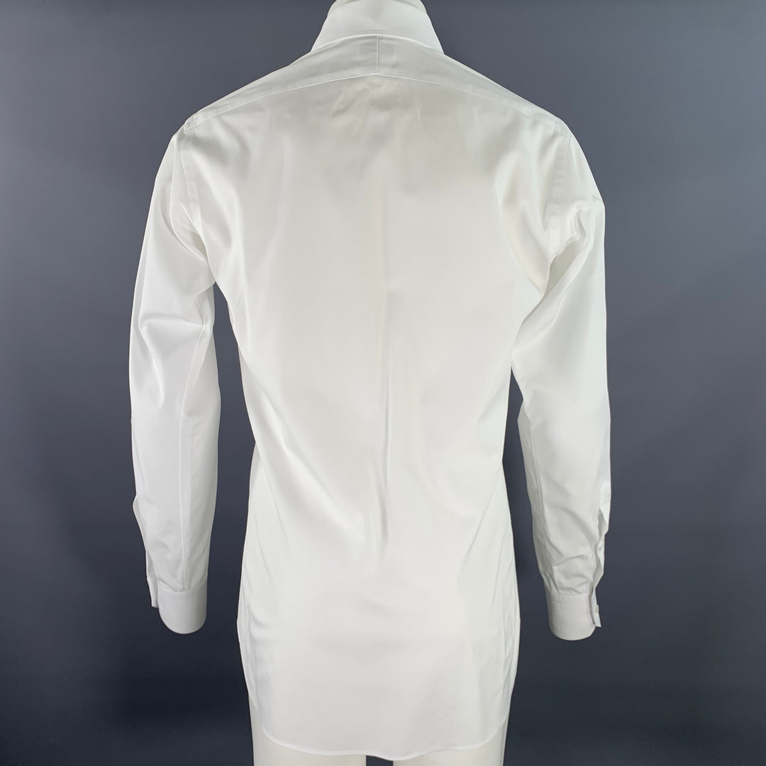 HAMILTON Size S White Cotton Spread Collar Long Sleeve Shirt