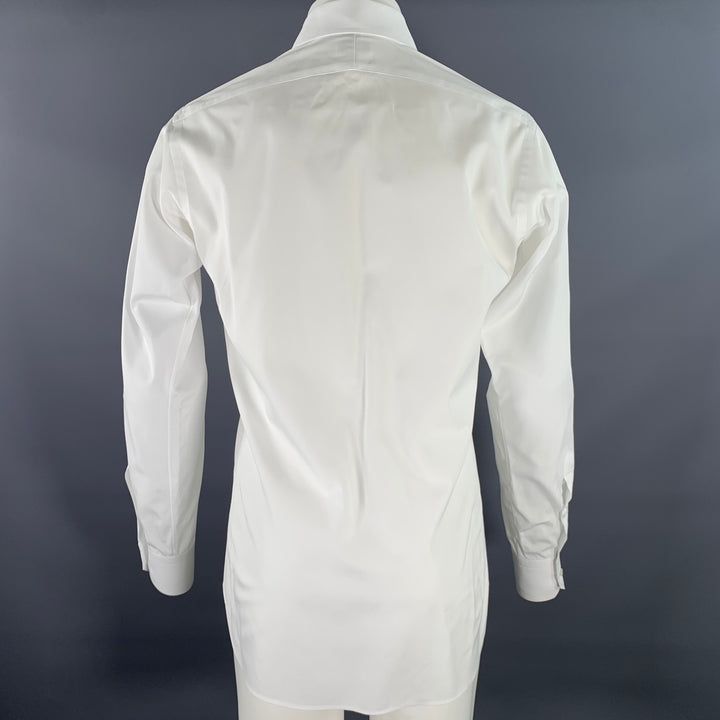 HAMILTON Size S White Cotton Spread Collar Long Sleeve Shirt