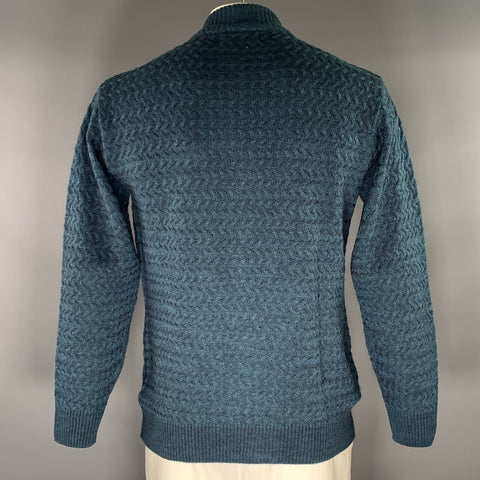 JOLLY DOABA HOSIERY Size XL Blue Teal Knitted Zip Up Jacket