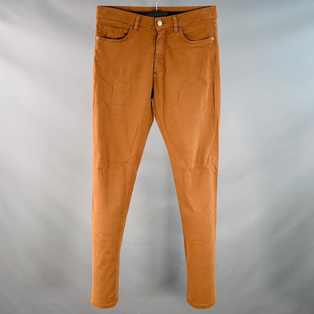 ERMENEGILDO ZEGNA Size 30 Brown Cotton Blend Slim Fit Jean Cut Casual Pants
