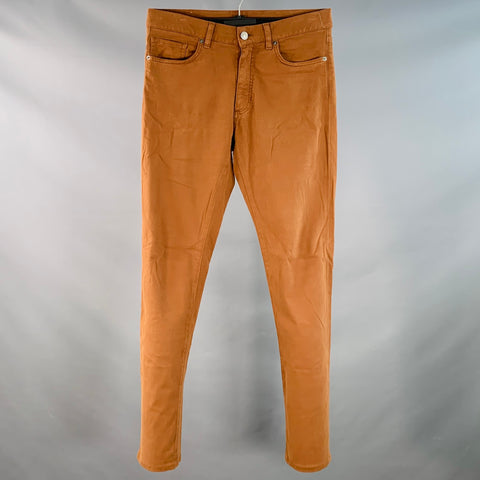 ERMENEGILDO ZEGNA Size 30 Brown Cotton Blend Slim Fit Jean Cut Casual Pants