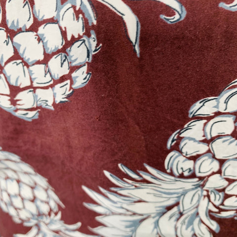 VALENTINO Size M Brown White Pineapple Print Cotton Pop Over Short Sleeve Shirt