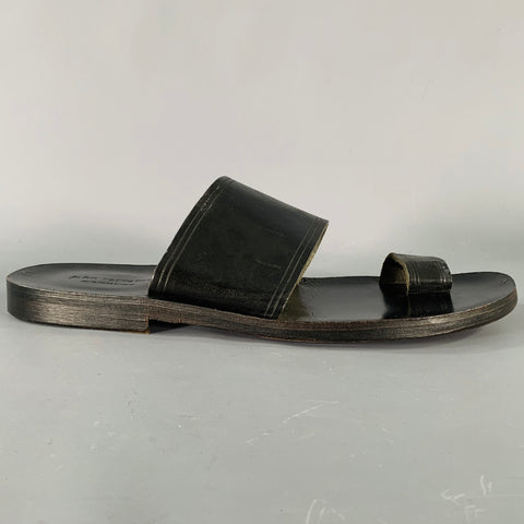 JOHN VARVATOS Size 10 Black Leather Sandals
