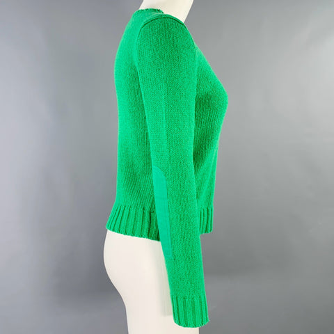 RALPH LAUREN Size S Green Cotton Knit V-Neck Sweater