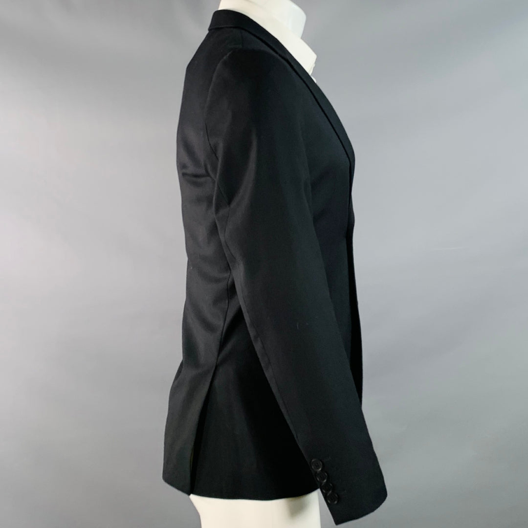PAUL SMITH Size 36 Regular Black Wool Notch Lapel Sport Coat