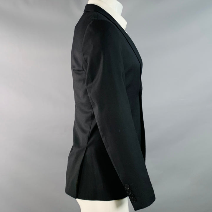 PAUL SMITH Size 36 Regular Black Wool Notch Lapel Sport Coat