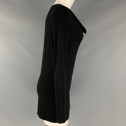 RALPH LAUREN Taille S Pull à manches longues en viscose élasthanne noir