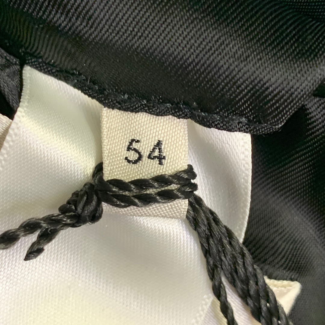 CELINE Size 44 Regular Grey Charcoal Stripe Wool Polyester Suit