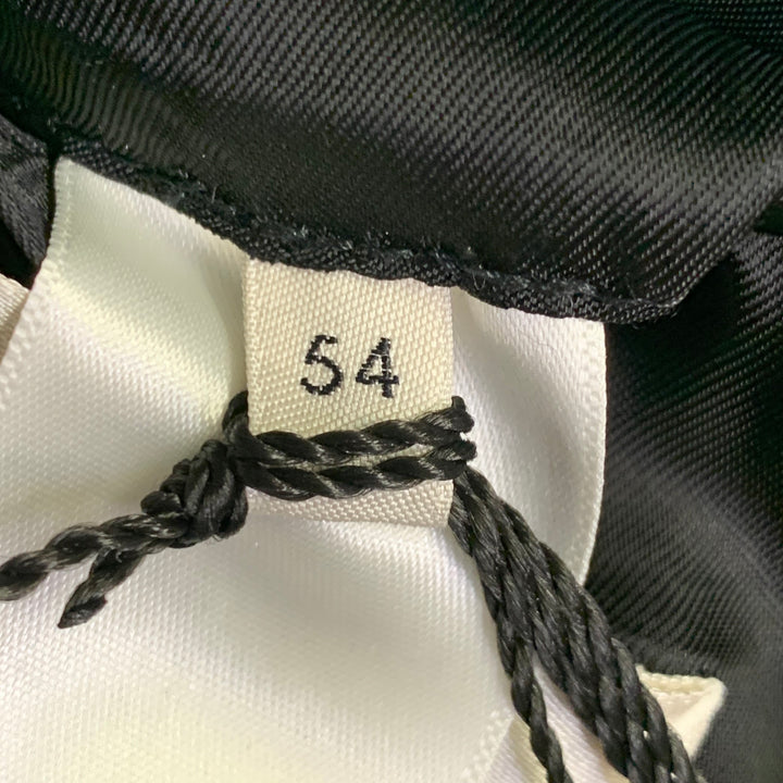 CELINE Size 44 Regular Grey Charcoal Stripe Wool Polyester Suit