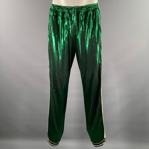 GUCCI Size XXL Green Side Stripe Acetate Blend Cruise Tracksuit