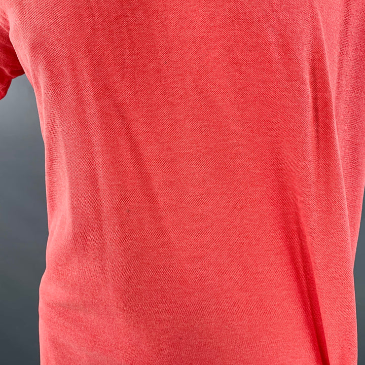 LACOSTE Size XL Red Coral Cotton Short Sleeve Polo