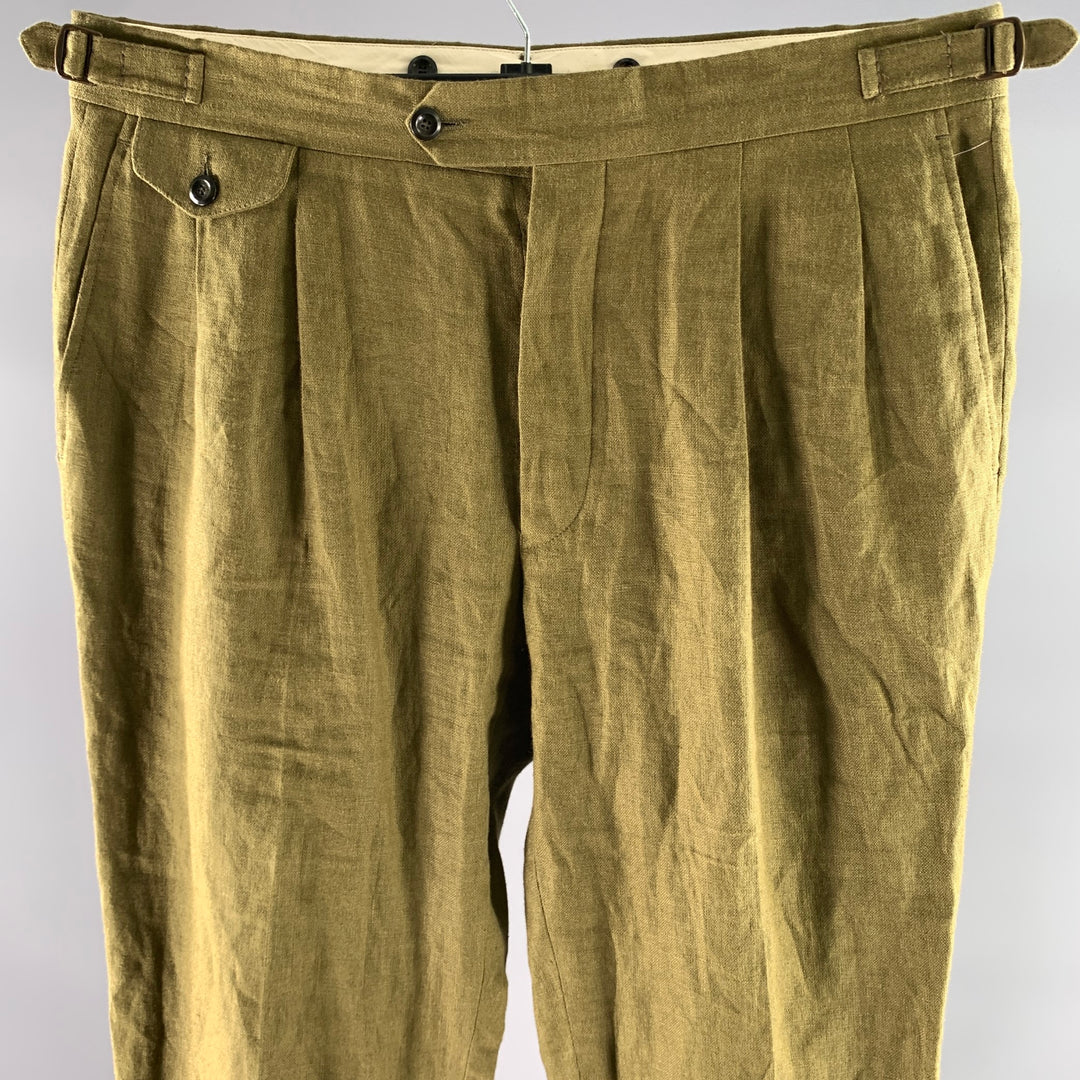 VELASCA Size 36 Green Olive Pleated Pants