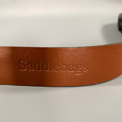 SADDLEBACK LEATHER CO. Size 42 Black Crackled Alligator Leather Belt