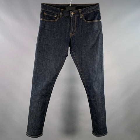 CLUB MONACO Size 31 Blue Indigo Cotton Blend Tapered Slim Jeans