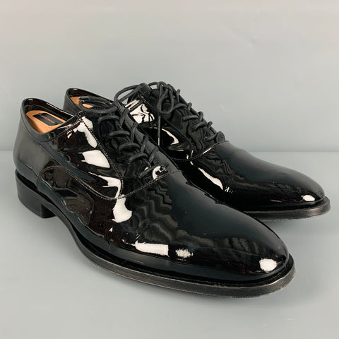 ALLEN EDMONDS Size 11 Black Patent Leather Lace-Up Shoes