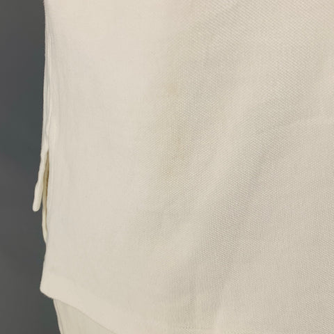 POLO by RALPH LAUREN Size L White Olympics Patch Cotton Half Placket Polo