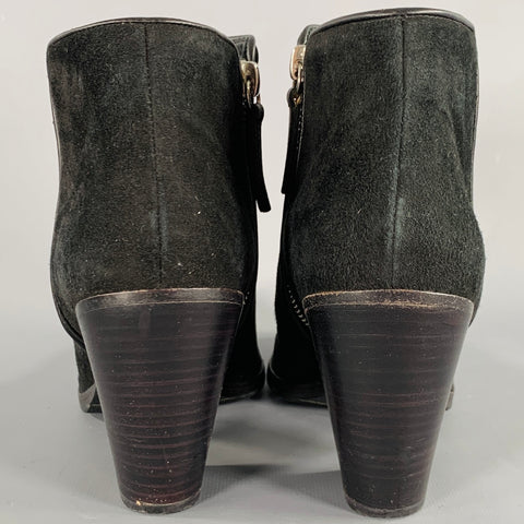 GIUSEPPE ZANOTTI Bottines en daim noir à talon épais, taille 8