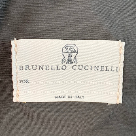 BRUNELLO CUCINELLI One Size Grey Wool Flannel Shoe Organizer Zip Up Travel Bag