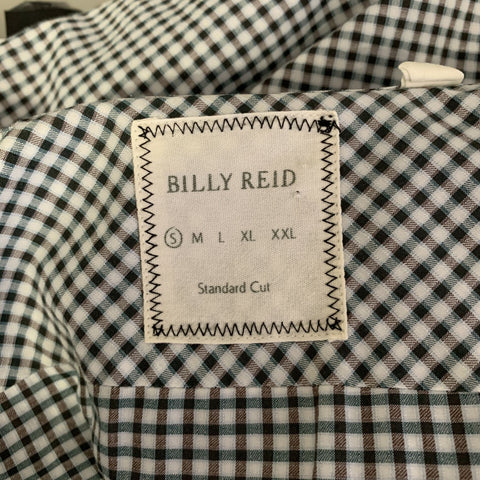 BILLY REID Size S White Multi-Color Checkered Cotton Long Sleeve Shirt