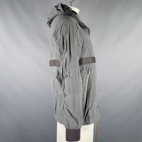 DEVOA Size L Grey Polyester Cotton Hooded Jacket