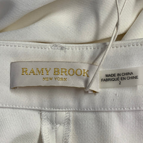 RAMY BROOK Size 2 Ivory Viscose Blend Tapered Zip Fly Dress Pants