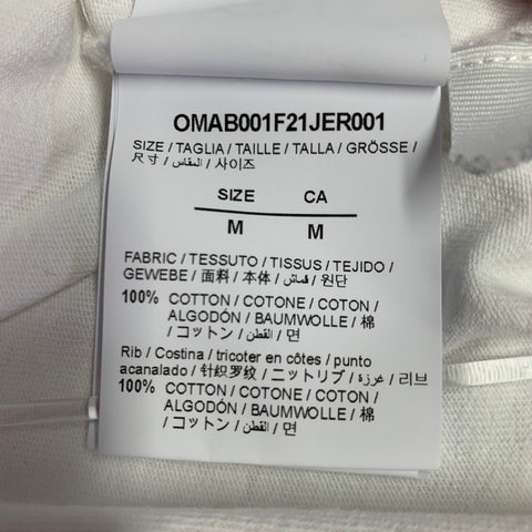 OFF-WHITE Size M White Black Graphic Cotton Long Sleeve T-shirt