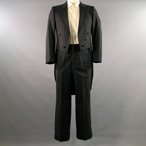DIMENSIONS Chest Size 40 Black Solid Wool Tuxedo 34 29 Suit