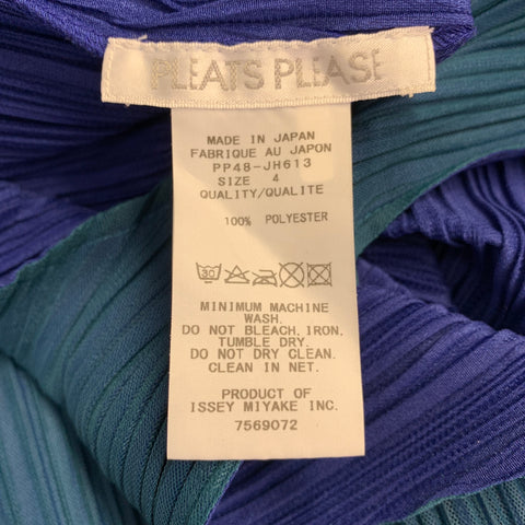 ISSEY MIYAKE PLEATS PLEASE Robe plissée sans manches polyester bleu vert Taille L