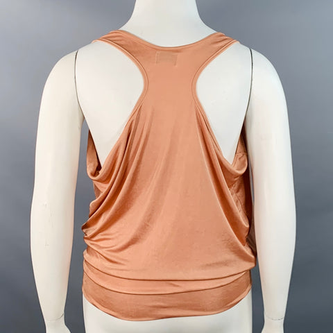 JEAN PAUL GAULTIER Size L Orange Sorbet Polyester Racerback Tank Casual Top