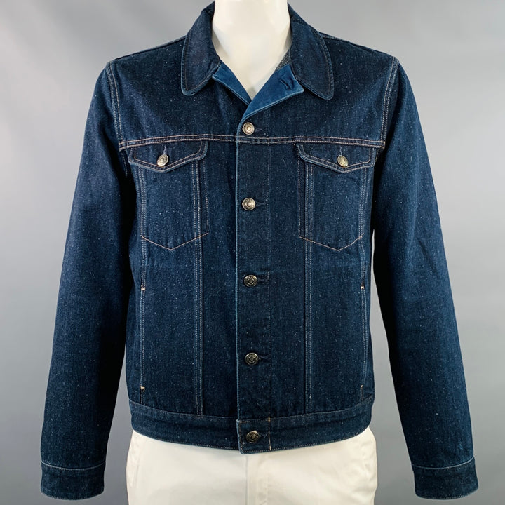 LEVI'S MADE & CRAFTED Size XL Indigo Denim Contrast Stitch Trucker Jacket