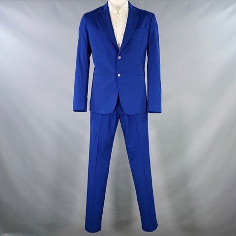 PAUL SMITH Size 42 Royal Blue Virgin Wool Blend Single Breasted Suit